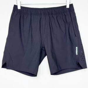 Legends Mens Black Lined Athletic Workout Shorts 7" M